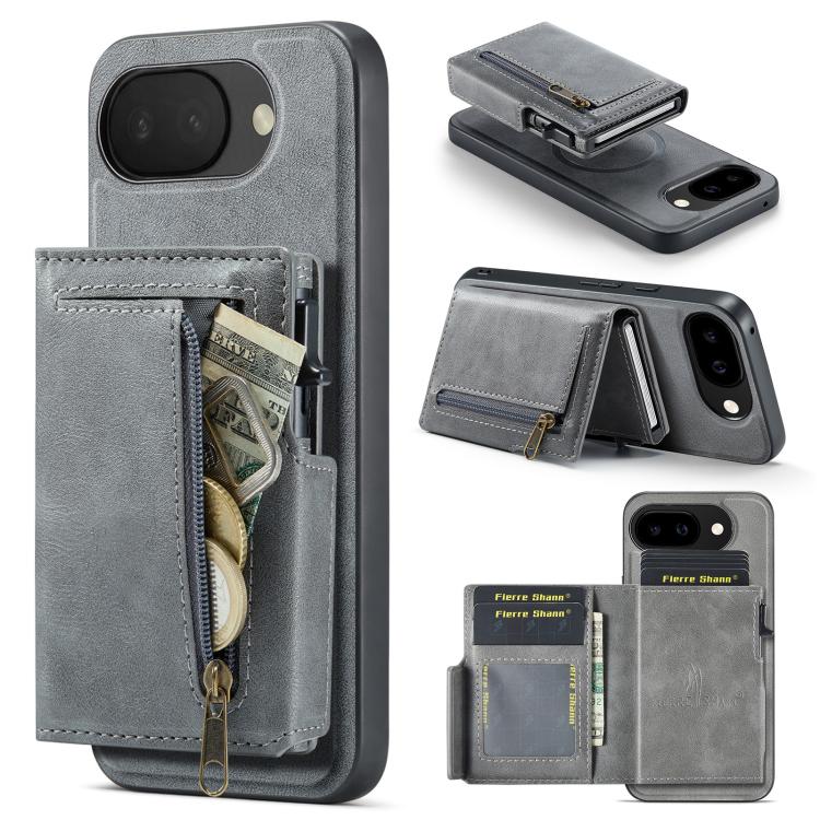Fierre Shann Oil Wax Vegan Leather Magnetic Card Holder Back Phone Case, For Google Pixel 10a, For Google Pixel 10 Pro XL / 9 Pro XL, For Google Pixel 10 / 10 Pro / 9 / 9 Pro, For Google Pixel 9a, For Google Pixel 8a, For Google Pixel 8 Pro            ...