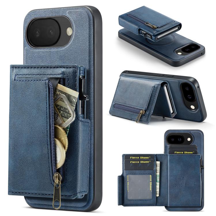Fierre Shann Oil Wax Vegan Leather Magnetic Card Holder Back Phone Case, For Google Pixel 10a, For Google Pixel 10 Pro XL / 9 Pro XL, For Google Pixel 10 / 10 Pro / 9 / 9 Pro, For Google Pixel 9a, For Google Pixel 8a, For Google Pixel 8 Pro            ...