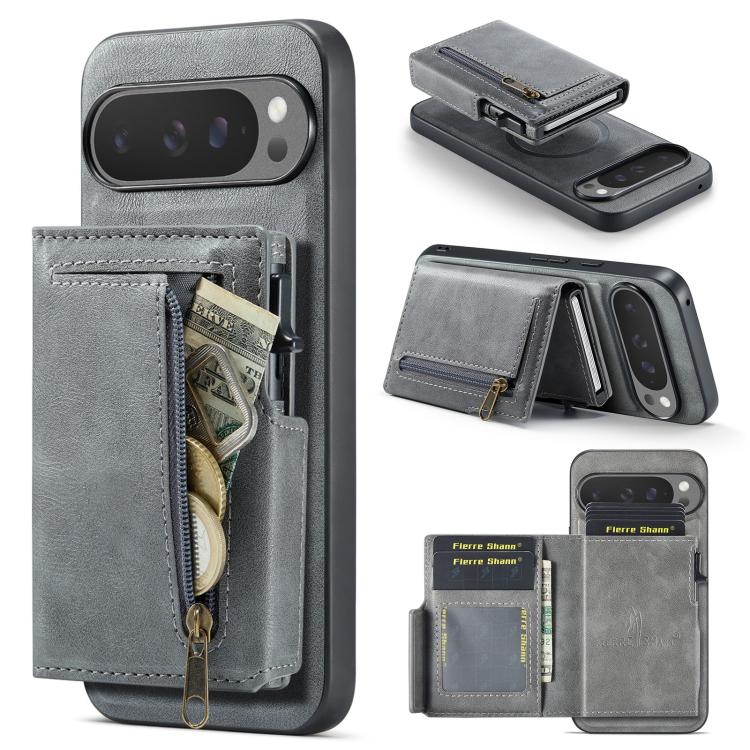 Fierre Shann Oil Wax Vegan Leather Magnetic Card Holder Back Phone Case, For Google Pixel 10a, For Google Pixel 10 Pro XL / 9 Pro XL, For Google Pixel 10 / 10 Pro / 9 / 9 Pro, For Google Pixel 9a, For Google Pixel 8a, For Google Pixel 8 Pro            ...