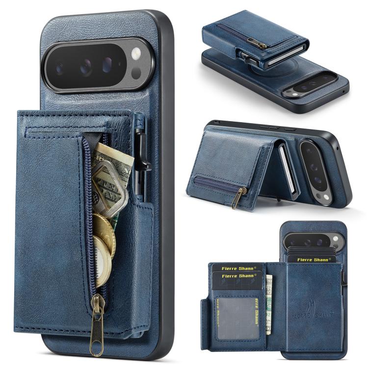 Fierre Shann Oil Wax Vegan Leather Magnetic Card Holder Back Phone Case, For Google Pixel 10a, For Google Pixel 10 Pro XL / 9 Pro XL, For Google Pixel 10 / 10 Pro / 9 / 9 Pro, For Google Pixel 9a, For Google Pixel 8a, For Google Pixel 8 Pro            ...