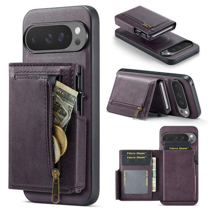 Fierre Shann Oil Wax Vegan Leather Magnetic Card Holder Back Phone Case, For Google Pixel 10a, For Google Pixel 10 Pro XL / 9 Pro XL, For Google Pixel 10 / 10 Pro / 9 / 9 Pro, For Google Pixel 9a, For Google Pixel 8a, For Google Pixel 8 Pro            ...