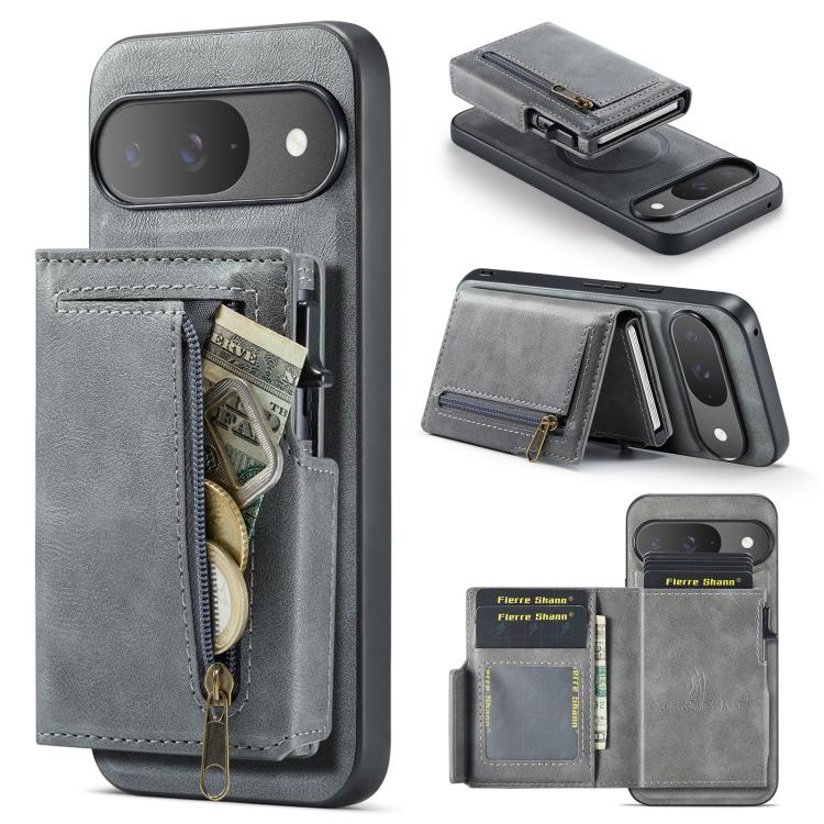 Fierre Shann Oil Wax Vegan Leather Magnetic Card Holder Back Phone Case, For Google Pixel 10a, For Google Pixel 10 Pro XL / 9 Pro XL, For Google Pixel 10 / 10 Pro / 9 / 9 Pro, For Google Pixel 9a, For Google Pixel 8a, For Google Pixel 8 Pro            ...