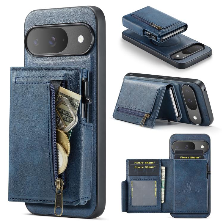 Fierre Shann Oil Wax Vegan Leather Magnetic Card Holder Back Phone Case, For Google Pixel 10a, For Google Pixel 10 Pro XL / 9 Pro XL, For Google Pixel 10 / 10 Pro / 9 / 9 Pro, For Google Pixel 9a, For Google Pixel 8a, For Google Pixel 8 Pro            ...