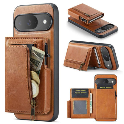 Fierre Shann Oil Wax Vegan Leather Magnetic Card Holder Back Phone Case, For Google Pixel 10a, For Google Pixel 10 Pro XL / 9 Pro XL, For Google Pixel 10 / 10 Pro / 9 / 9 Pro, For Google Pixel 9a, For Google Pixel 8a, For Google Pixel 8 Pro            ...