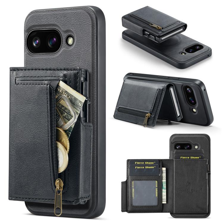 Fierre Shann Oil Wax Vegan Leather Magnetic Card Holder Back Phone Case, For Google Pixel 10a, For Google Pixel 10 Pro XL / 9 Pro XL, For Google Pixel 10 / 10 Pro / 9 / 9 Pro, For Google Pixel 9a, For Google Pixel 8a, For Google Pixel 8 Pro            ...
