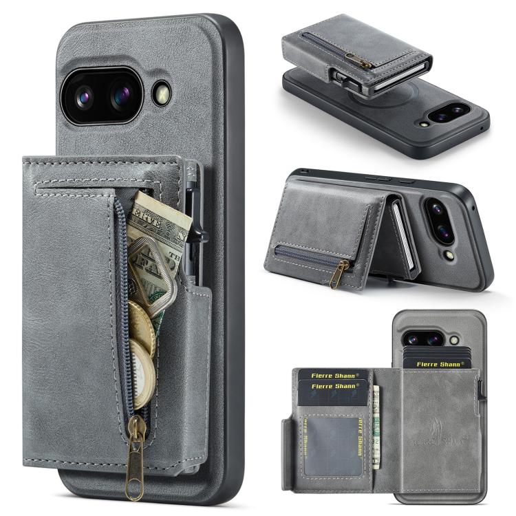 Fierre Shann Oil Wax Vegan Leather Magnetic Card Holder Back Phone Case, For Google Pixel 10a, For Google Pixel 10 Pro XL / 9 Pro XL, For Google Pixel 10 / 10 Pro / 9 / 9 Pro, For Google Pixel 9a, For Google Pixel 8a, For Google Pixel 8 Pro            ...