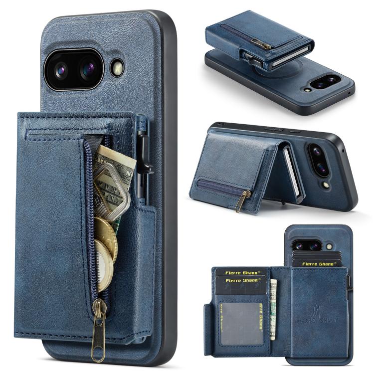 Fierre Shann Oil Wax Vegan Leather Magnetic Card Holder Back Phone Case, For Google Pixel 10a, For Google Pixel 10 Pro XL / 9 Pro XL, For Google Pixel 10 / 10 Pro / 9 / 9 Pro, For Google Pixel 9a, For Google Pixel 8a, For Google Pixel 8 Pro            ...