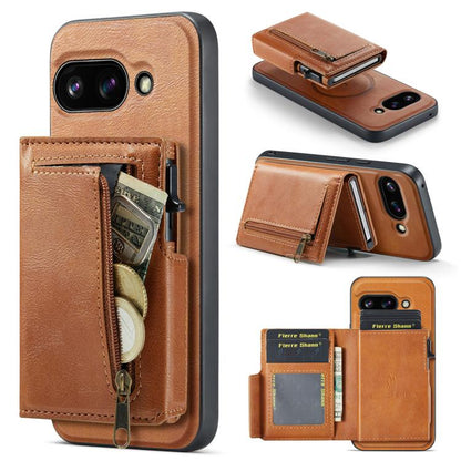 Fierre Shann Oil Wax Vegan Leather Magnetic Card Holder Back Phone Case, For Google Pixel 10a, For Google Pixel 10 Pro XL / 9 Pro XL, For Google Pixel 10 / 10 Pro / 9 / 9 Pro, For Google Pixel 9a, For Google Pixel 8a, For Google Pixel 8 Pro            ...
