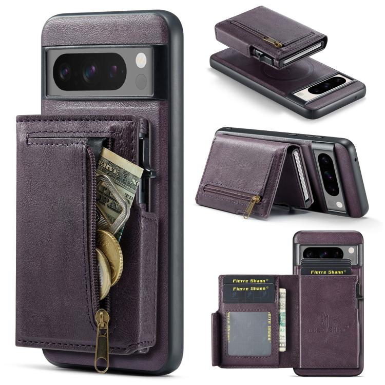 Fierre Shann Oil Wax Vegan Leather Magnetic Card Holder Back Phone Case, For Google Pixel 10a, For Google Pixel 10 Pro XL / 9 Pro XL, For Google Pixel 10 / 10 Pro / 9 / 9 Pro, For Google Pixel 9a, For Google Pixel 8a, For Google Pixel 8 Pro            ...