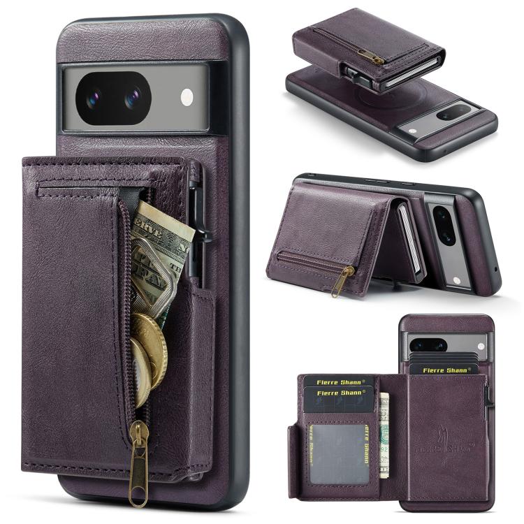 Fierre Shann Oil Wax Vegan Leather Magnetic Card Holder Back Phone Case, For Google Pixel 10a, For Google Pixel 10 Pro XL / 9 Pro XL, For Google Pixel 10 / 10 Pro / 9 / 9 Pro, For Google Pixel 9a, For Google Pixel 8a, For Google Pixel 8 Pro            ...