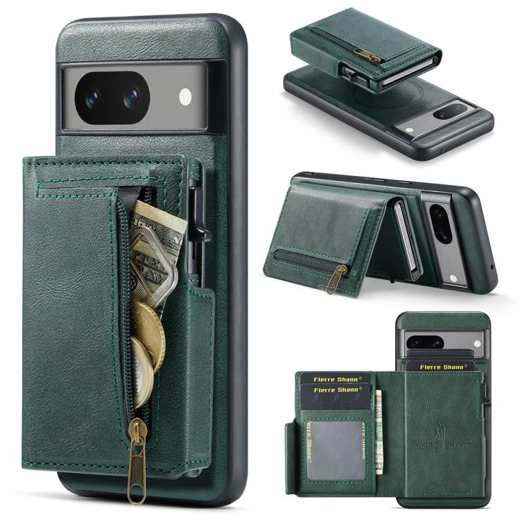Fierre Shann Oil Wax Vegan Leather Magnetic Card Holder Back Phone Case, For Google Pixel 10a, For Google Pixel 10 Pro XL / 9 Pro XL, For Google Pixel 10 / 10 Pro / 9 / 9 Pro, For Google Pixel 9a, For Google Pixel 8a, For Google Pixel 8 Pro            ...