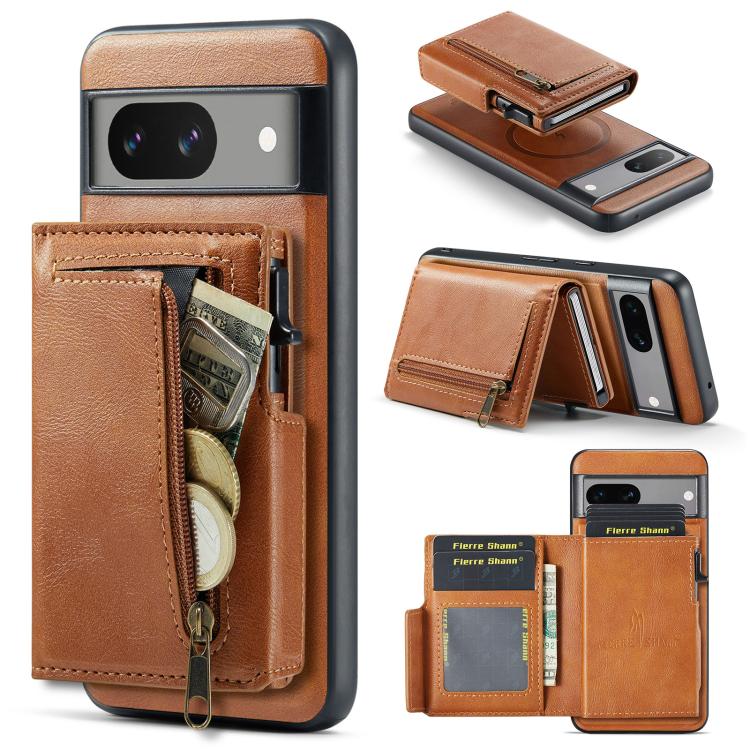 Fierre Shann Oil Wax Vegan Leather Magnetic Card Holder Back Phone Case, For Google Pixel 10a, For Google Pixel 10 Pro XL / 9 Pro XL, For Google Pixel 10 / 10 Pro / 9 / 9 Pro, For Google Pixel 9a, For Google Pixel 8a, For Google Pixel 8 Pro            ...