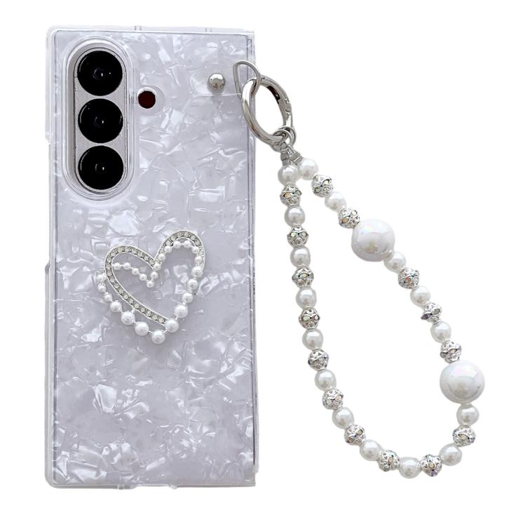 Shell Pattern DIY Phone Case with Love Bracelet, For Galaxy Z Fold8 Ultra 5G