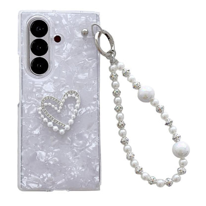 Shell Pattern DIY Phone Case with Love Bracelet, For Galaxy Z Fold8 Ultra 5G