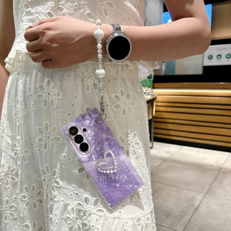Shell Pattern DIY Phone Case with Love Bracelet, For Galaxy Z Fold8 Ultra 5G