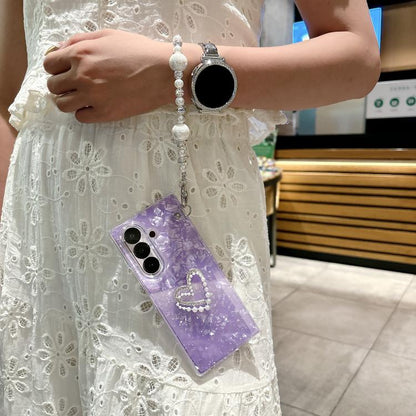Shell Pattern DIY Phone Case with Love Bracelet, For Galaxy Z Fold8 Ultra 5G