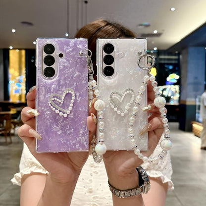 Shell Pattern DIY Phone Case with Love Bracelet, For Galaxy Z Fold8 Ultra 5G