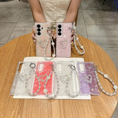 Shell Pattern DIY Phone Case with Love Bracelet, For Galaxy Z Fold8 Ultra 5G