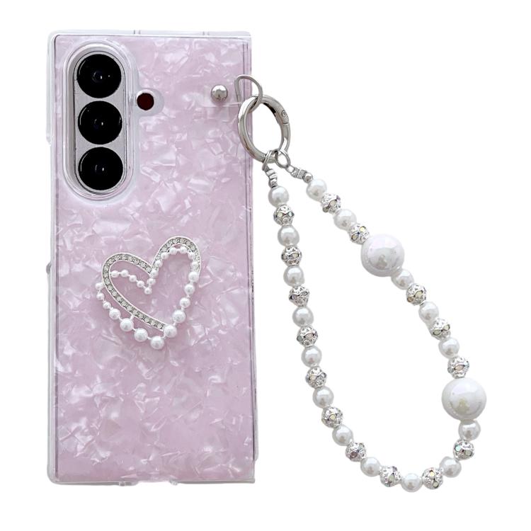 Shell Pattern DIY Phone Case with Love Bracelet, For Galaxy Z Fold8 Ultra 5G