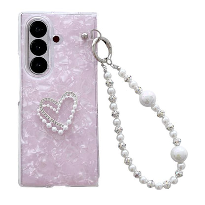 Shell Pattern DIY Phone Case with Love Bracelet, For Galaxy Z Fold8 Ultra 5G
