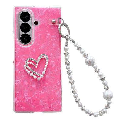 Shell Pattern DIY Phone Case with Love Bracelet, For Galaxy Z Fold8 Ultra 5G