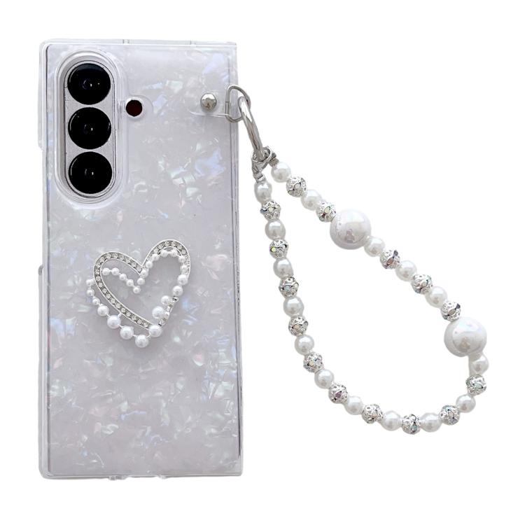 Shell Pattern DIY Phone Case with Love Bracelet, For Galaxy Z Fold8 Ultra 5G