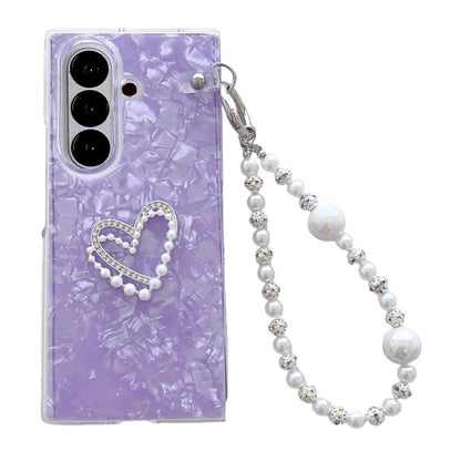 Shell Pattern DIY Phone Case with Love Bracelet, For Galaxy Z Fold8 Ultra 5G