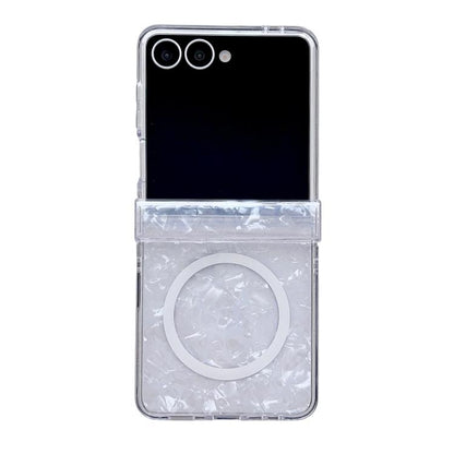 Pearlescent Shell Texture Magnetic Three Parts Phone Case, For Galaxy Z Flip8 5G
