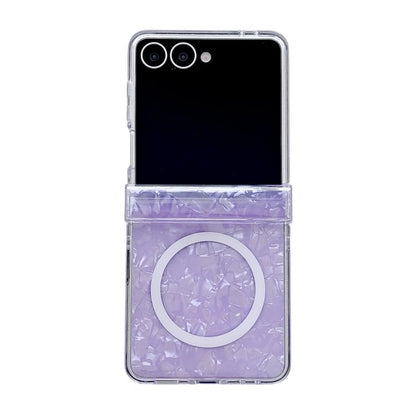 Pearlescent Shell Texture Magnetic Three Parts Phone Case, For Galaxy Z Flip8 5G