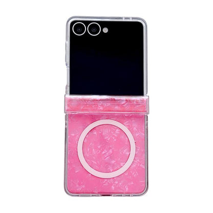 Pearlescent Shell Texture Magnetic Three Parts Phone Case, For Galaxy Z Flip8 5G