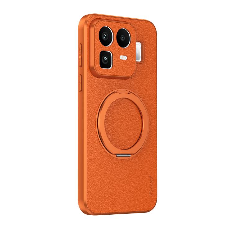 Goatskin Vegan Leather Magnetic Phone Case  With 360 Degree Rotating Holder, For Realme Neo8 5G