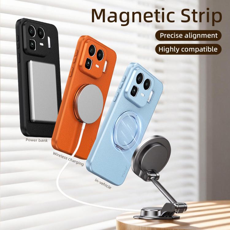 Goatskin Vegan Leather Magnetic Phone Case  With 360 Degree Rotating Holder, For Realme Neo8 5G