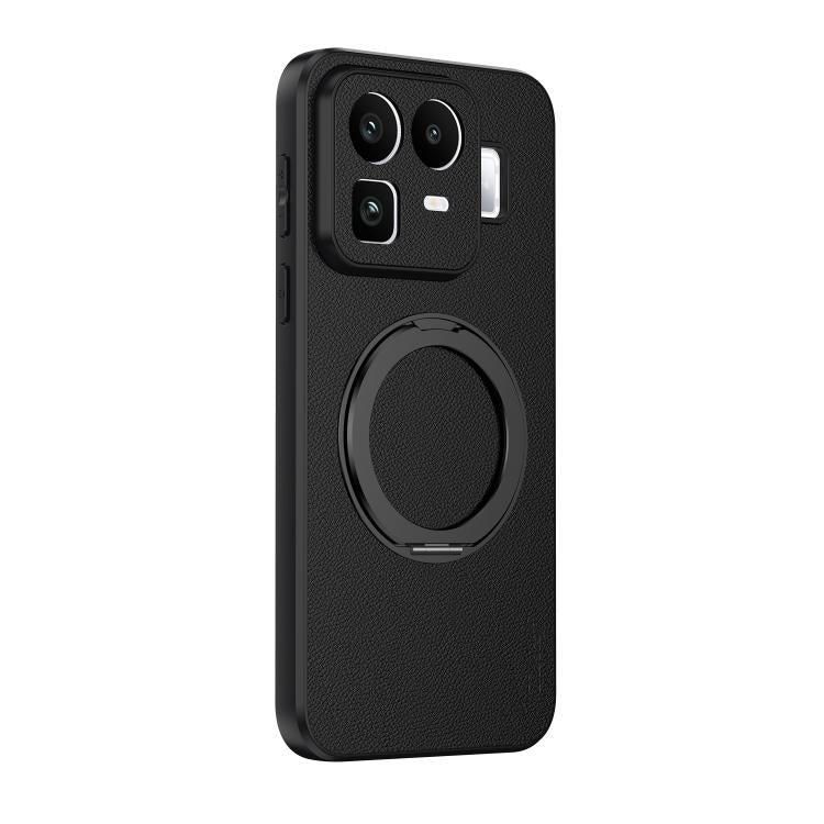 Goatskin Vegan Leather Magnetic Phone Case  With 360 Degree Rotating Holder, For Realme Neo8 5G