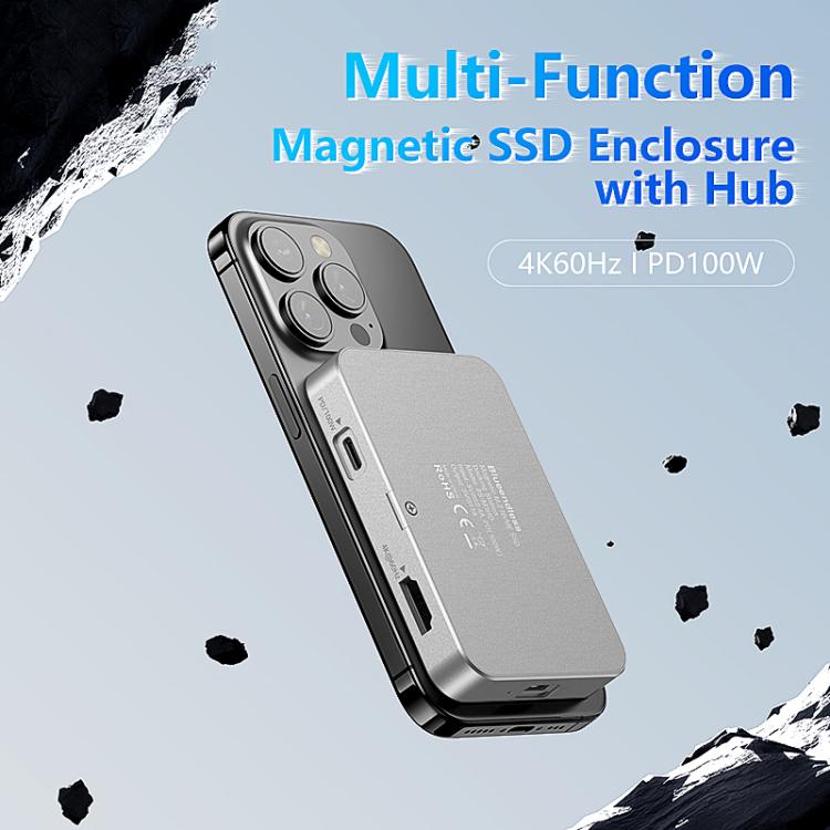 Blueendless M3HD 3 in 1 10Gbps USB-C 4K HUB Magnetic NVMe SSD Enclosure, M3HD