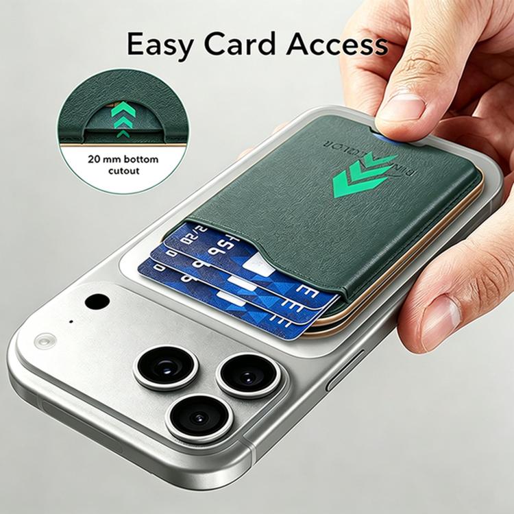 BFK47 Metal Hinge Mirror Magnetic Leather Card Bag with Stand Function