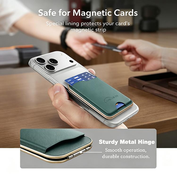 BFK47 Metal Hinge Mirror Magnetic Leather Card Bag with Stand Function
