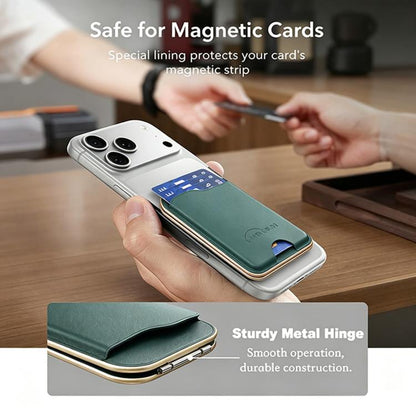 BFK47 Metal Hinge Mirror Magnetic Leather Card Bag with Stand Function