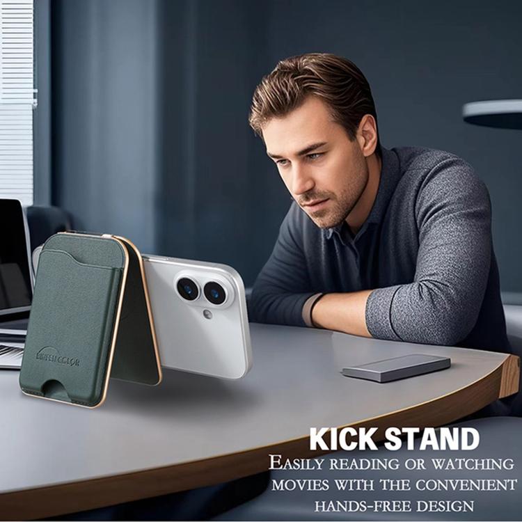BFK47 Metal Hinge Mirror Magnetic Leather Card Bag with Stand Function