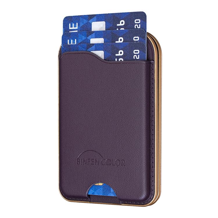 BFK47 Metal Hinge Mirror Magnetic Leather Card Bag with Stand Function