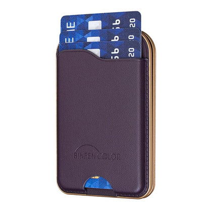 BFK47 Metal Hinge Mirror Magnetic Leather Card Bag with Stand Function