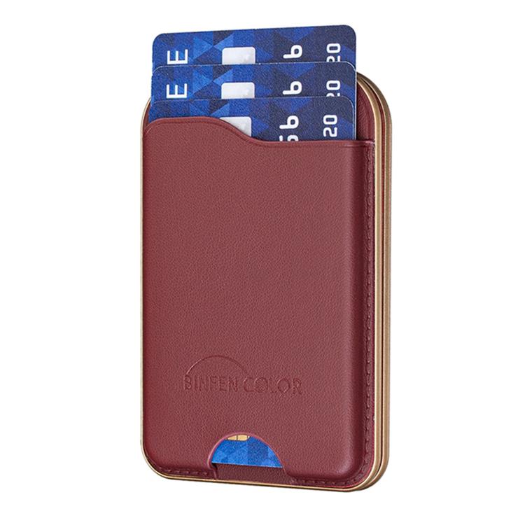 BFK47 Metal Hinge Mirror Magnetic Leather Card Bag with Stand Function