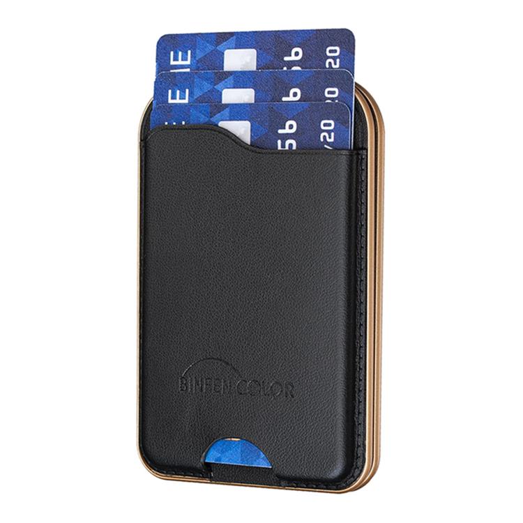 BFK47 Metal Hinge Mirror Magnetic Leather Card Bag with Stand Function