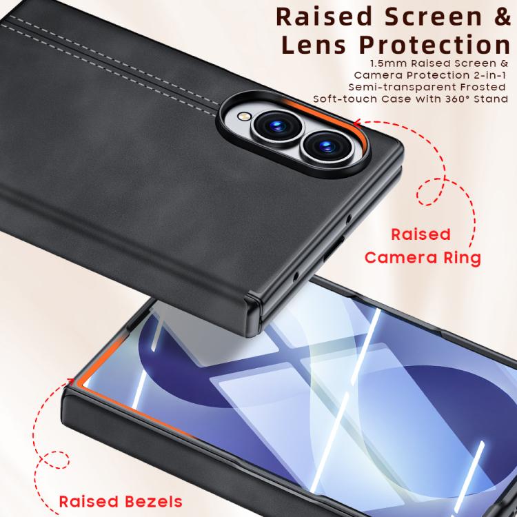 Sheepskin Texture Hinge Protective Phone Case, For Galaxy Z Fold8 5G