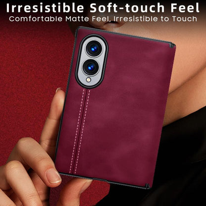 Sheepskin Texture Hinge Protective Phone Case, For Galaxy Z Fold8 5G