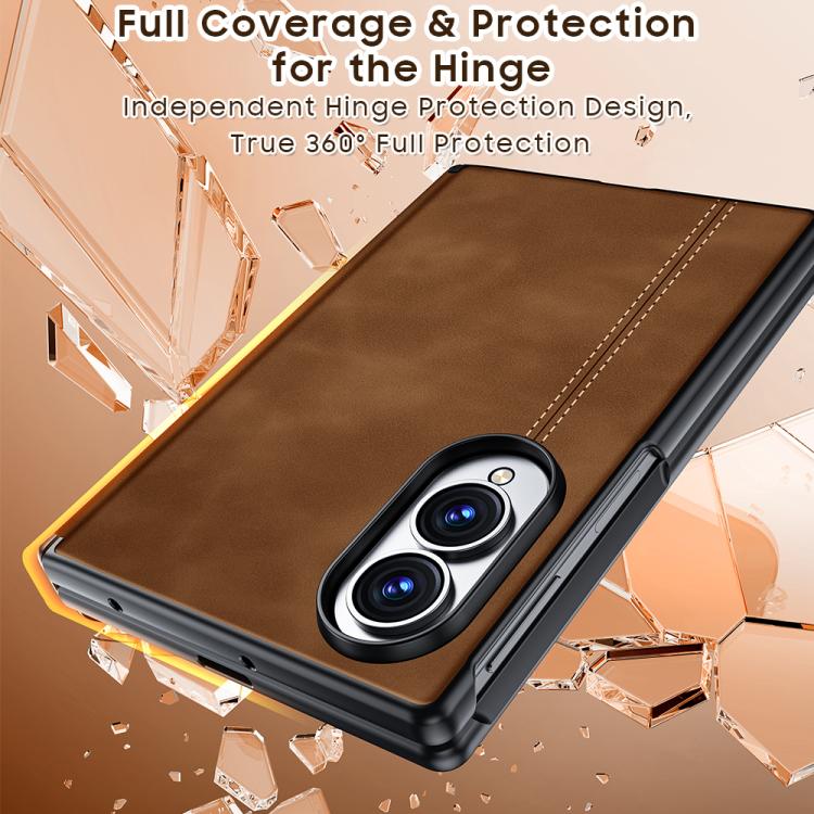Sheepskin Texture Hinge Protective Phone Case, For Galaxy Z Fold8 5G