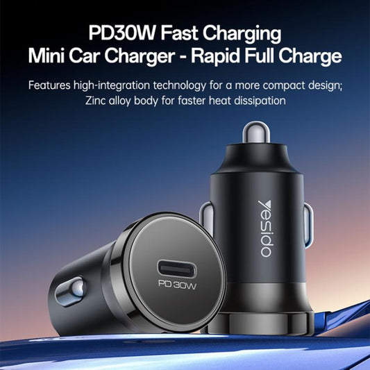 Yesido Y74 PD30W Single USB-C / Type-C Mini Car Charger, Y74