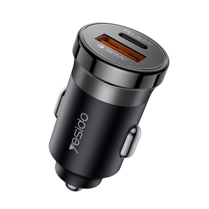 Yesido Y72 30W USB-A Type-C Dual Ports Car Charger with Type-C to Type-C Cable, Y72