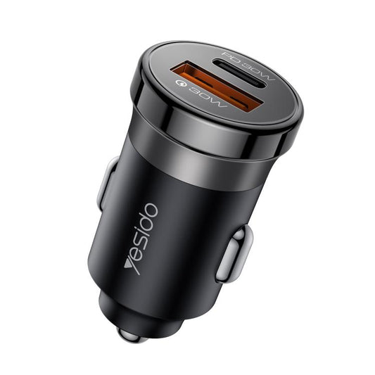 Yesido Y72 30W USB-A Type-C Dual Ports Car Charger with Type-C to Type-C Cable, Y72