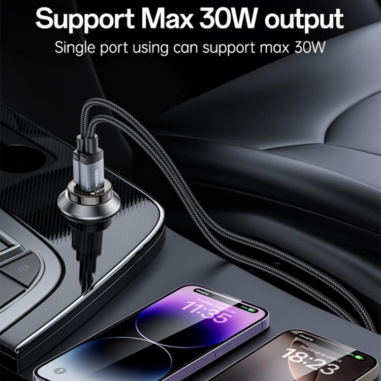 Yesido Y72 30W USB-A Type-C Dual Ports Car Charger with Type-C to Type-C Cable, Y72