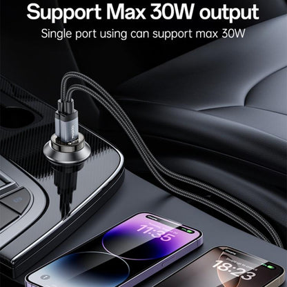 Yesido Y73 30W USB-A Type-C Dual Ports Car Charger with Type-C to 8 Pin Cable, Y73
